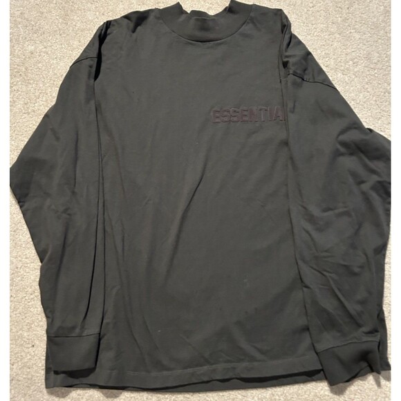 FOG Fear Of God Essentials L/S Tee Shirt Green/gray Reflective Logo Men Sz Xl - Picture 1 of 5